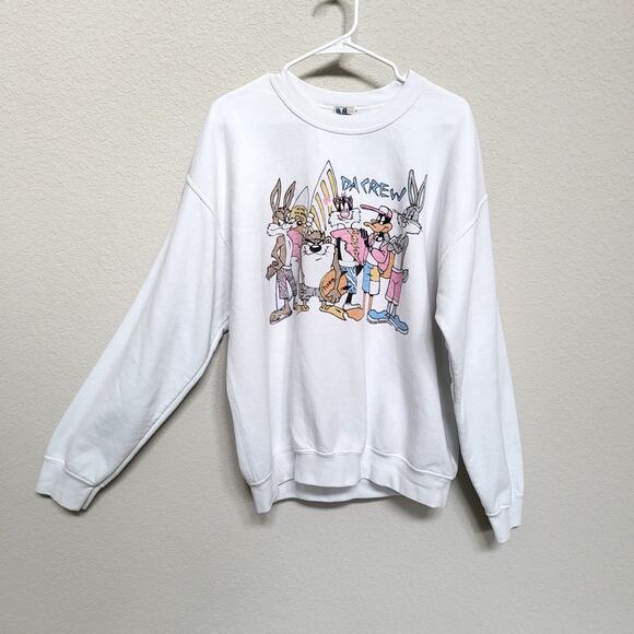 Vintage Looney Tunes Sweatshirt Junk Food Surfing Crewneck Mens M Womens L - Picture 1 of 11